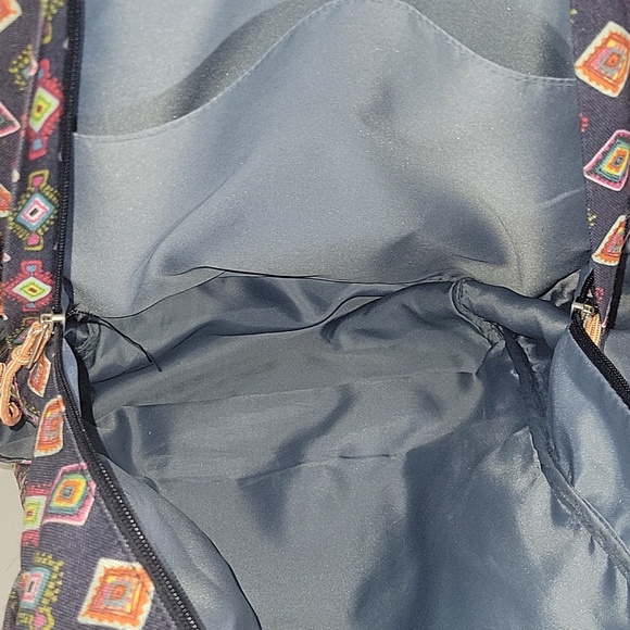 Vera Bradley Mini Medallions Backpack with Blue Multicolor Diamond Pattern